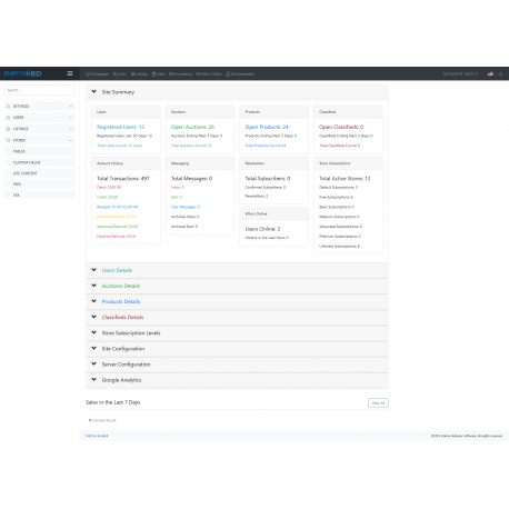v8.0 and Up - PHP ProBid Ultimate Admin Dashboard with Server Info & Google Analytics Displays - Custom Install Only