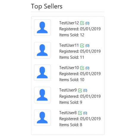 v8.0 and Up - PHP ProBid Home Page Extras - Top Sellers Display - Left Column - Custom Install Only