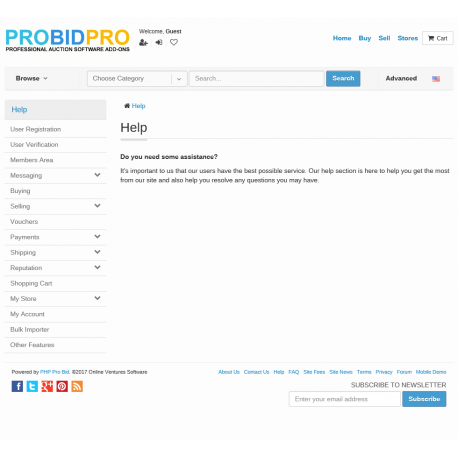8.0 and Up - PHP ProBid Help Content Sections & Pages - Custom Install Only